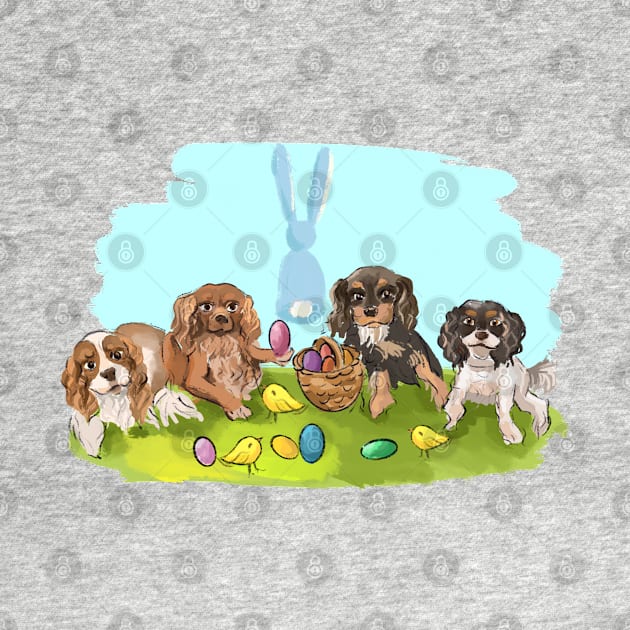 Easter Cavalier King Charles Spaniels by Cavalier Gifts